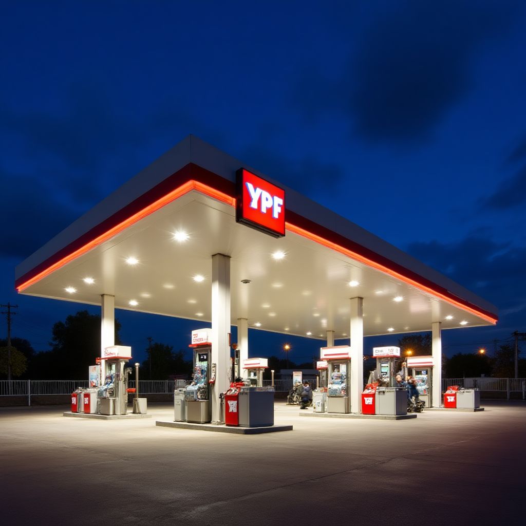 Estación YPF moderna en Buenos Aires