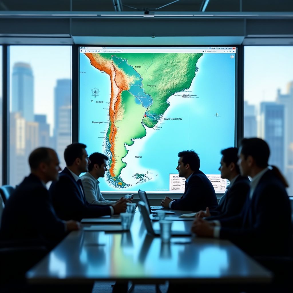 Ejecutivos de YPF planificando el futuro de la red de estaciones